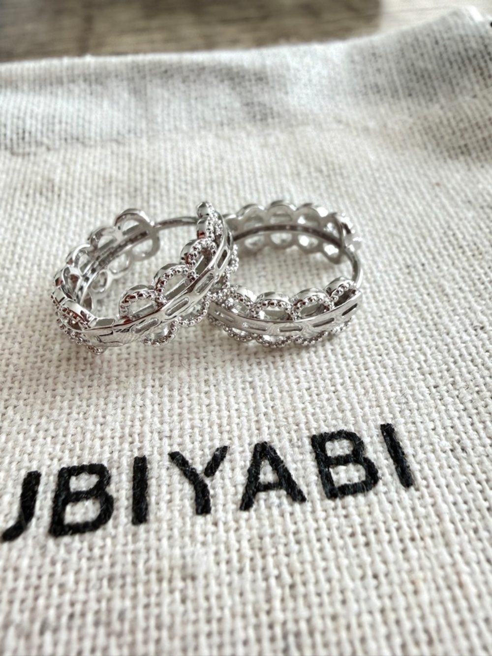 Gold Crystal Scalloped Hoop Earrings -